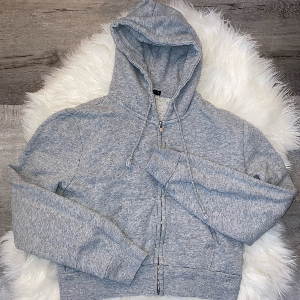Brandy Melville Crystal Cropped Hoodie